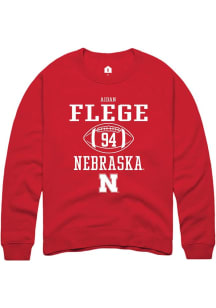 Aidan Flege Rally Mens Red Nebraska Cornhuskers NIL Sport Icon Crew Sweatshirt