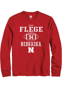 Aidan Flege  Nebraska Cornhuskers Red Rally NIL Sport Icon Long Sleeve T Shirt