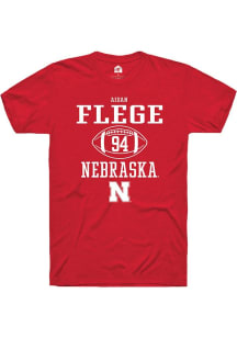 Aidan Flege  Nebraska Cornhuskers Red Rally NIL Sport Icon Short Sleeve T Shirt