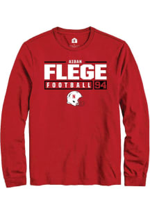 Aidan Flege  Nebraska Cornhuskers Red Rally NIL Stacked Box Long Sleeve T Shirt