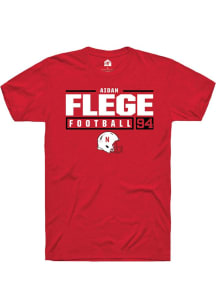 Aidan Flege  Nebraska Cornhuskers Red Rally NIL Stacked Box Short Sleeve T Shirt