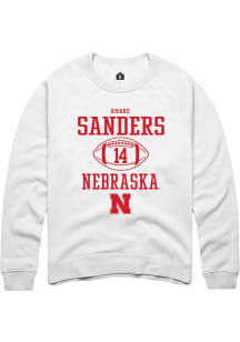 Amare Sanders Rally Mens White Nebraska Cornhuskers NIL Sport Icon Crew Sweatshirt