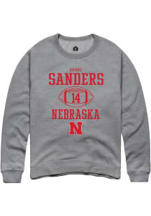 Amare Sanders Rally Mens Graphite Nebraska Cornhuskers NIL Sport Icon Crew Sweatshirt