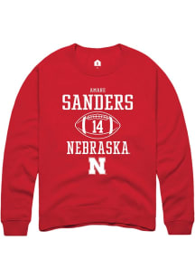 Amare Sanders Rally Mens Red Nebraska Cornhuskers NIL Sport Icon Crew Sweatshirt