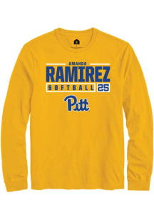 Amanda Ramirez Rally Mens Gold Pitt Panthers NIL Stacked Box Tee