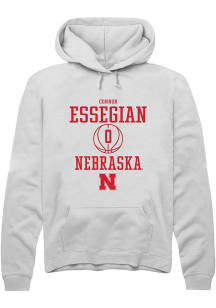 Connor Essegian Rally Mens White Nebraska Cornhuskers NIL Sport Icon Hooded Sweatshirt