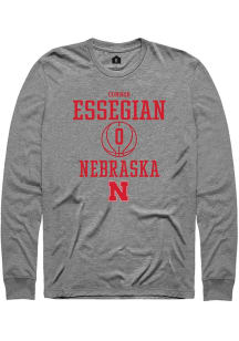 Connor Essegian Rally Mens Graphite Nebraska Cornhuskers NIL Sport Icon Tee