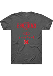 Connor Essegian Dark Grey Nebraska Cornhuskers NIL Sport Icon Short Sleeve T Shirt