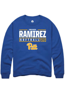 Amanda Ramirez Rally Mens Blue Pitt Panthers NIL Stacked Box Crew Sweatshirt