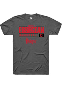 Connor Essegian Dark Grey Nebraska Cornhuskers NIL Stacked Box Short Sleeve T Shirt