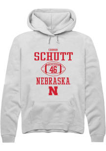 Connor Schutt Rally Mens White Nebraska Cornhuskers NIL Sport Icon Hooded Sweatshirt