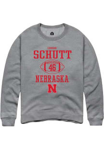 Connor Schutt Rally Mens Graphite Nebraska Cornhuskers NIL Sport Icon Crew Sweatshirt