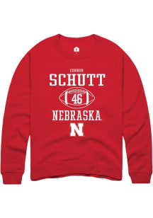 Connor Schutt Rally Mens Red Nebraska Cornhuskers NIL Sport Icon Crew Sweatshirt