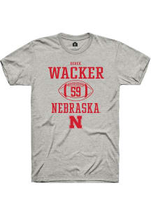 Derek Wacker Ash Nebraska Cornhuskers NIL Sport Icon Short Sleeve T Shirt