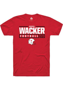 Derek Wacker Red Nebraska Cornhuskers NIL Stacked Box Short Sleeve T Shirt