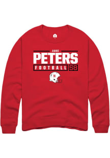 Jake Peters  Rally Nebraska Cornhuskers Mens Red NIL Stacked Box Long Sleeve Crew Sweatshirt