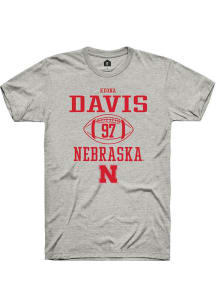 Keona Davis Ash Nebraska Cornhuskers NIL Sport Icon Short Sleeve T Shirt