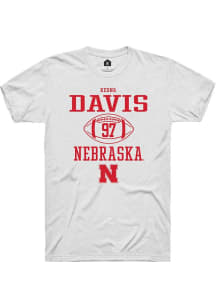 Keona Davis White Nebraska Cornhuskers NIL Sport Icon Short Sleeve T Shirt