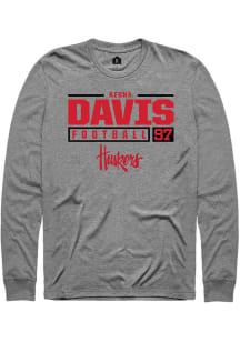 Keona Davis Rally Mens Graphite Nebraska Cornhuskers NIL Stacked Box Tee