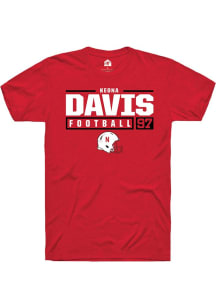 Keona Davis Red Nebraska Cornhuskers NIL Stacked Box Short Sleeve T Shirt
