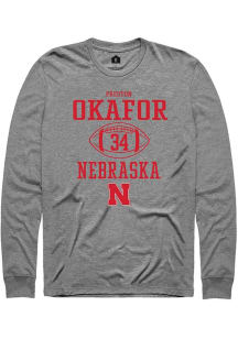 Preston Okafor Rally Mens Graphite Nebraska Cornhuskers NIL Sport Icon Tee