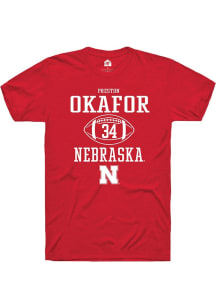 Preston Okafor Red Nebraska Cornhuskers NIL Sport Icon Short Sleeve T Shirt