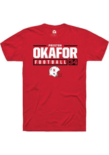 Preston Okafor Red Nebraska Cornhuskers NIL Stacked Box Short Sleeve T Shirt