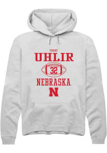 Trent Uhlir Rally Mens White Nebraska Cornhuskers NIL Sport Icon Hooded Sweatshirt