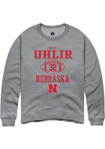 Trent Uhlir Rally Mens Graphite Nebraska Cornhuskers NIL Sport Icon Crew Sweatshirt