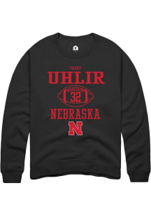 Trent Uhlir Rally Mens Black Nebraska Cornhuskers NIL Sport Icon Crew Sweatshirt