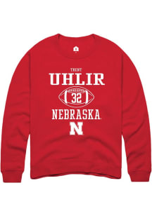 Trent Uhlir Rally Mens Red Nebraska Cornhuskers NIL Sport Icon Crew Sweatshirt