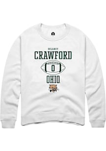Delaney Crawford  Rally Ohio Bobcats Mens White NIL Sport Icon Long Sleeve Crew Sweatshirt