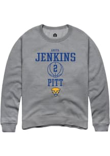 Amiya Jenkins Rally Mens Graphite Pitt Panthers NIL Sport Icon Crew Sweatshirt