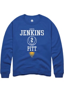 Amiya Jenkins Rally Mens Blue Pitt Panthers NIL Sport Icon Crew Sweatshirt