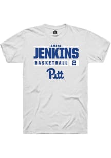 Amiya Jenkins White Pitt Panthers NIL Stacked Box Short Sleeve T Shirt