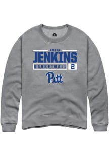 Amiya Jenkins Rally Mens Graphite Pitt Panthers NIL Stacked Box Crew Sweatshirt