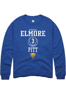 MaKayla Elmore Rally Mens Blue Pitt Panthers NIL Sport Icon Crew Sweatshirt