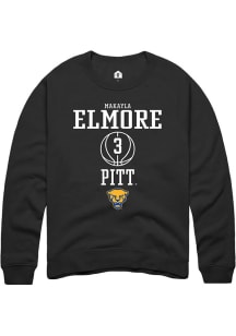 MaKayla Elmore Rally Mens Black Pitt Panthers NIL Sport Icon Crew Sweatshirt