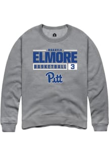 MaKayla Elmore Rally Mens Graphite Pitt Panthers NIL Stacked Box Crew Sweatshirt