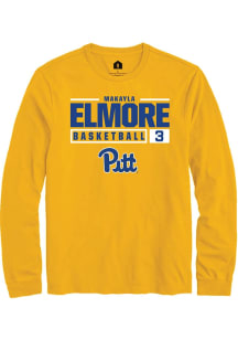 MaKayla Elmore Rally Mens Gold Pitt Panthers NIL Stacked Box Tee