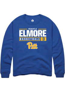 MaKayla Elmore Rally Mens Blue Pitt Panthers NIL Stacked Box Crew Sweatshirt