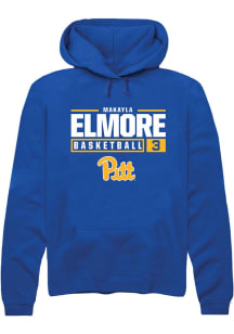 MaKayla Elmore Rally Mens Blue Pitt Panthers NIL Stacked Box Hooded Sweatshirt