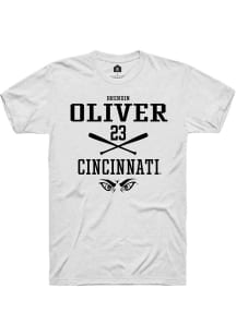 Brendin Oliver White Cincinnati Bearcats NIL Sport Icon Short Sleeve T Shirt