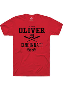 Brendin Oliver Red Cincinnati Bearcats NIL Sport Icon Short Sleeve T Shirt