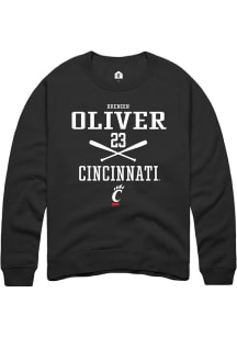 Brendin Oliver Rally Mens Black Cincinnati Bearcats NIL Sport Icon Crew Sweatshirt