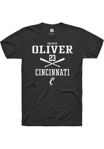 Brendin Oliver Black Cincinnati Bearcats NIL Sport Icon Short Sleeve T Shirt