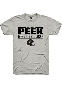 Antwan Peek Ash Cincinnati Bearcats NIL Stacked Box Short Sleeve T Shirt