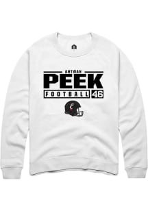 Antwan Peek Rally Mens White Cincinnati Bearcats NIL Stacked Box Crew Sweatshirt