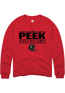 Antwan Peek Rally Mens Red Cincinnati Bearcats NIL Stacked Box Crew Sweatshirt