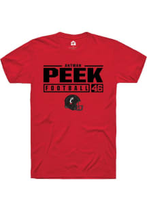 Antwan Peek Red Cincinnati Bearcats NIL Stacked Box Short Sleeve T Shirt